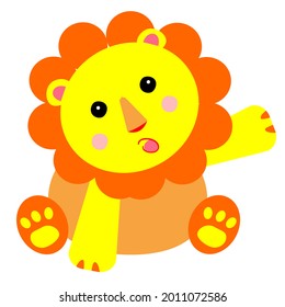 Cute Lion Cartoon, Perfect for illustration, Background, Pattern, Icon, Logo, Etc.