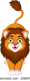 cute lion cartoon posing for you design