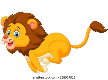 Cute Lion Cartoon Running