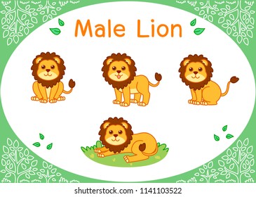 Cute lion Cartoon set
Illustration of Wildlife isolated on a white background.