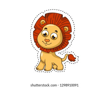 cute lion cartoon stickers