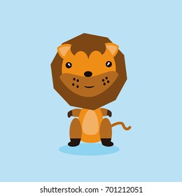 cute lion cartoon vector