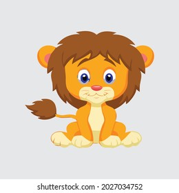 Cute lion cartoon vector design template. lion vector illustration