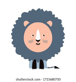 Cute lion. Cartoon vector illustration 