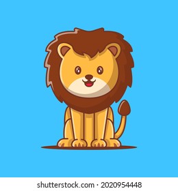 Cute Lion Cartoon Vector Illustration. World Animal Day Concept
