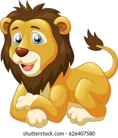 Cute lion cartoon. Vector illustration