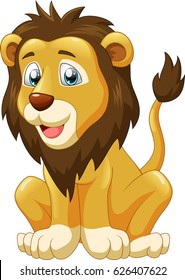Cute lion cartoon. Vector illustration