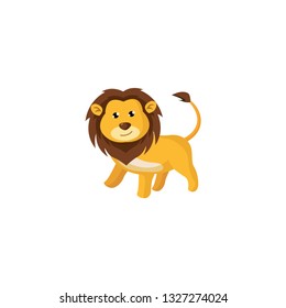 cute lion cartoon vector on a white background