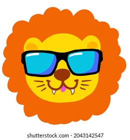 cute lion cartoon vintage eyeglass 