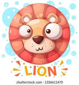 Cute lion character - cartoon illustration. Vector eps 10