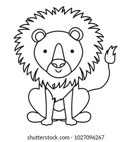 cute lion character icon