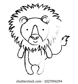 cute lion character icon