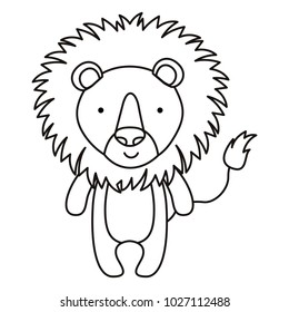 cute lion character icon