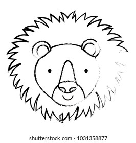 cute lion character icon