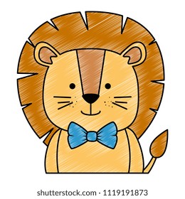 cute lion character icon