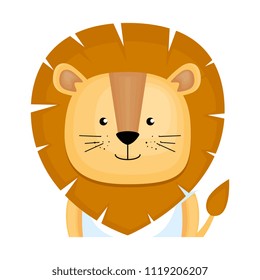 cute lion character icon