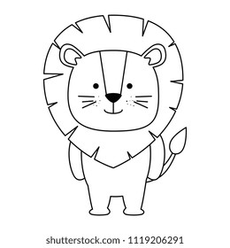 cute lion character icon