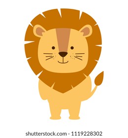 cute lion character icon