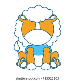 cute lion character icon