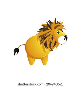 cute lion character isolated vector
