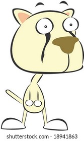 Cute Lion Character on white background : vector illustration