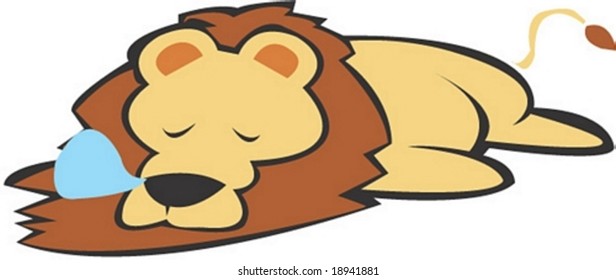 Cute Lion Character on white background