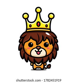 Cute lion character vector design