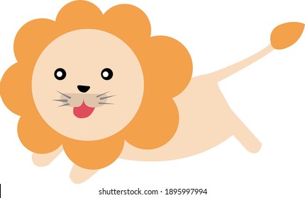 I'm a cute lion character who runs hard.