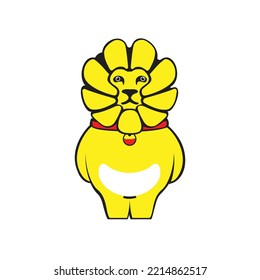 diseño vectorial amarillo de carácter león lindo