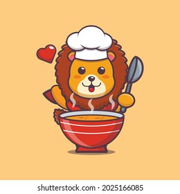 cute lion chef. cute vector design character. Vector isolated flat illustration for poster, brochure, web, mascot, sticker, logo and icon.