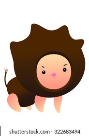 Cute lion child doll