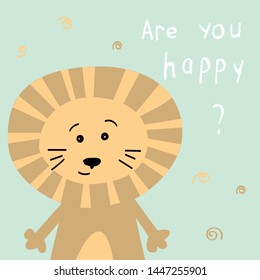 Cute lion Children vector illustration