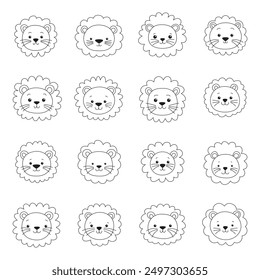 Cute lion clipart design illustration