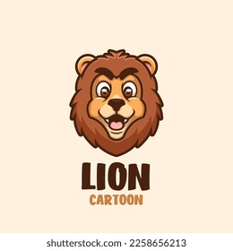 Cute Lion Creative Animal Head Cartoon Logo