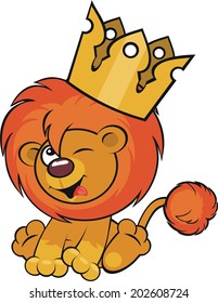 Cute lion crown isolated on white background