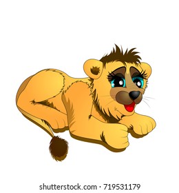 cute lion cub. cartoon character