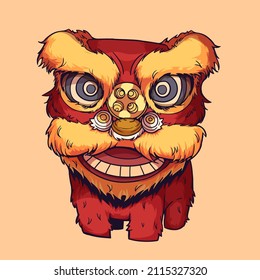 Cute Lion Dance for Chinese culture, download this artwork and choose the enhanced license.