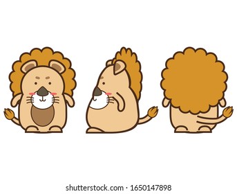 Ilustración vectorial de carácter de diseño de león mate