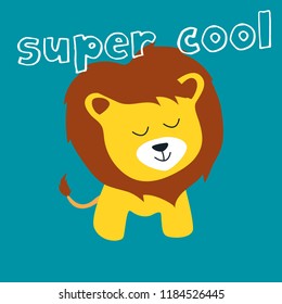 Cute lion doodle, vector  ilustrasion