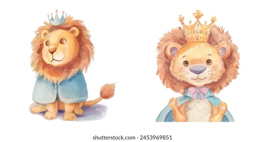 cute lion dressed as the king 