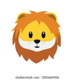 Cute lion emoji vector animal illustration