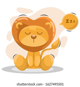 Cute lion emoticon cartoon vector