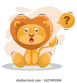 Cute lion emoticon cartoon vector