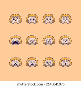 cute lion emoticon emoji bundle