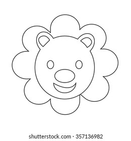 Cute Lion emotion Icon Illustration sign design