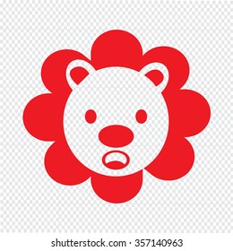 Cute Lion emotion Icon Illustration sign design