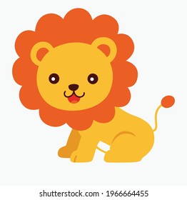 cute lion face animal cartoon vector illustration design