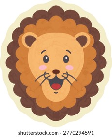Cute Lion Face Cartoon
