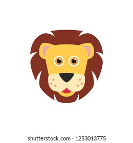 cute lion face cartoon vector