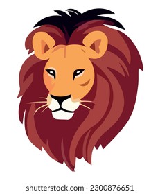 Cute Lion face design illustration over white